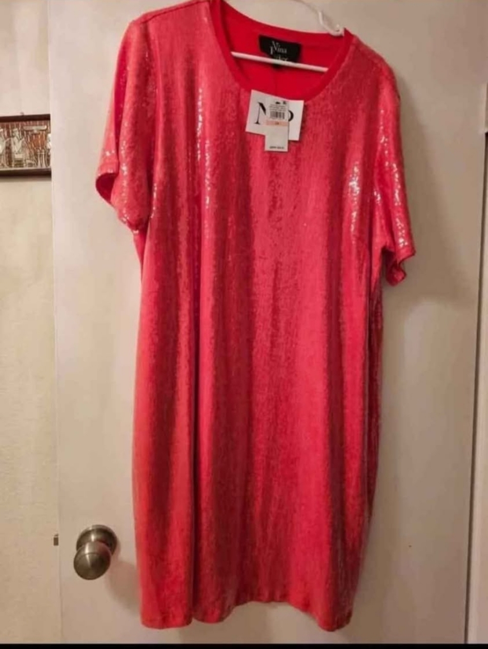 New womans size 2x shimmer dress (95%rayon 5%spandex Lining 100%Polyester)